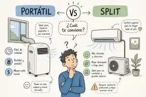 aire acondicionado portátil vs split